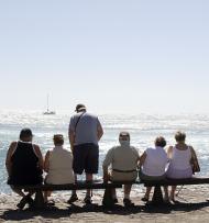 Dicke Rentner am Strand